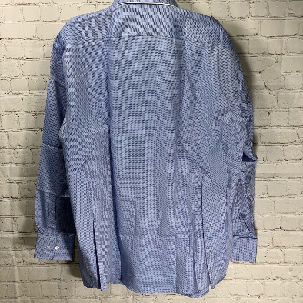 NWT Hugo Boss Blue Waffle Knit Dress Shirt Mens - Picture 2 of 6
